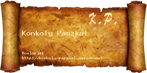 Konkoly Paszkál névjegykártya